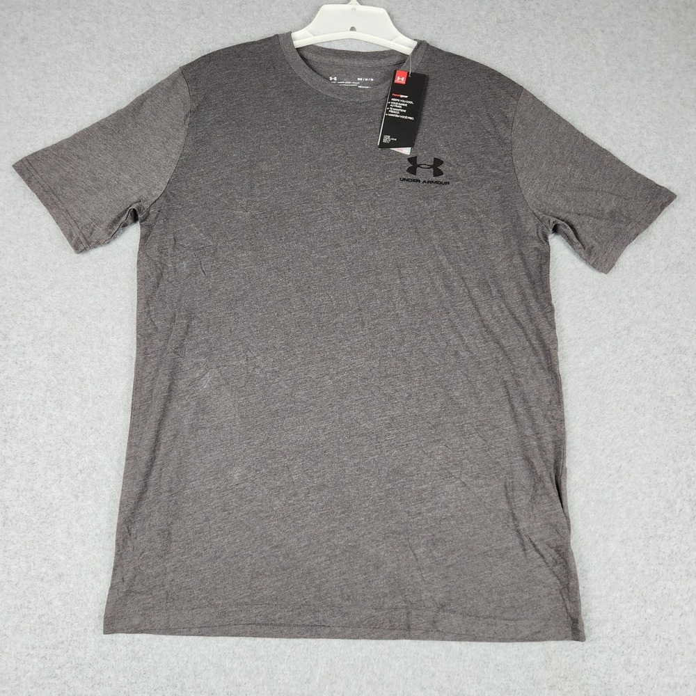 Under Armour T-Shirt Mens Medium Gray Heathered HeatGear Loose Fit Short Sleeve